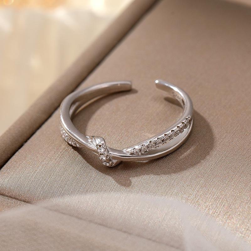 Banyan Tree S925 Silver Knot Ring - Women's Niche Design for Index Finger, 2023 Trend.