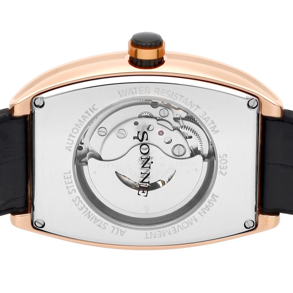 Часы S032 Черный циферблат Нержавеющая сталь Минеральное стекло Автоматический завод Марка часов [Sonne] S032PGZ-BK Мужские