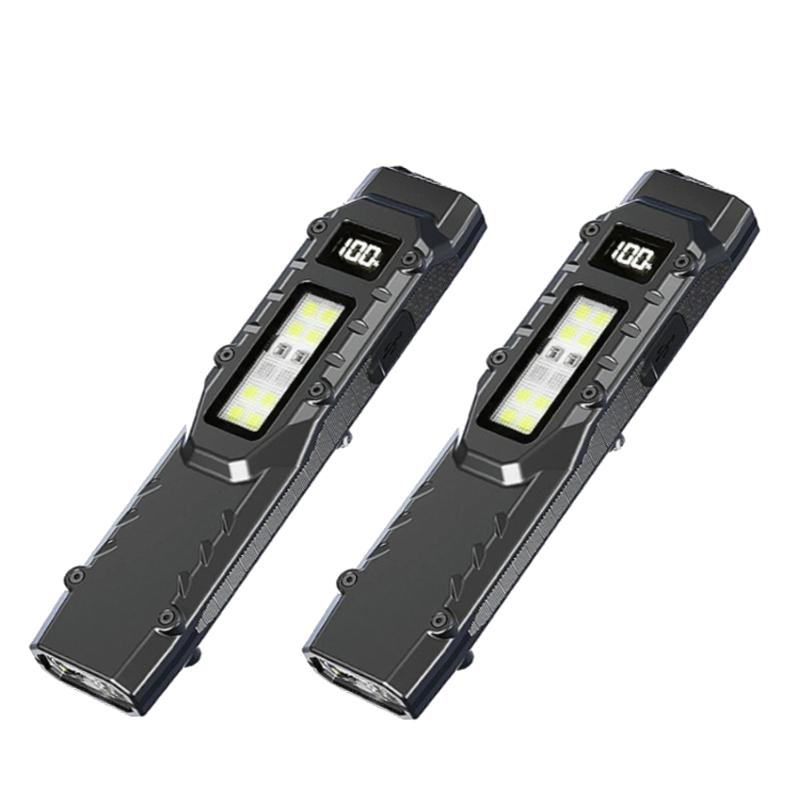 LED Ultra Slim Flashlight with Pen Clip Mini Camping Light IPX44 Waterproof Portable Pocket Flashlight 1200LM for Outdoor Hiking