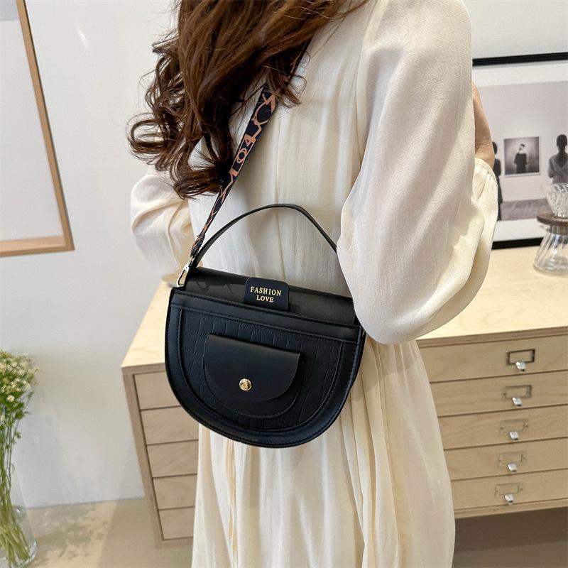 Ретро мода простая температура сумка на плечо женская летняя текстурированная сумка подмышкой корейский стиль сумка-седло модная