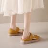 Весенне-осенняя мода Простые открытые с круглым носком на толстой подошве в стиле феи с одним словом на поясе пляжные сандалии для женщин