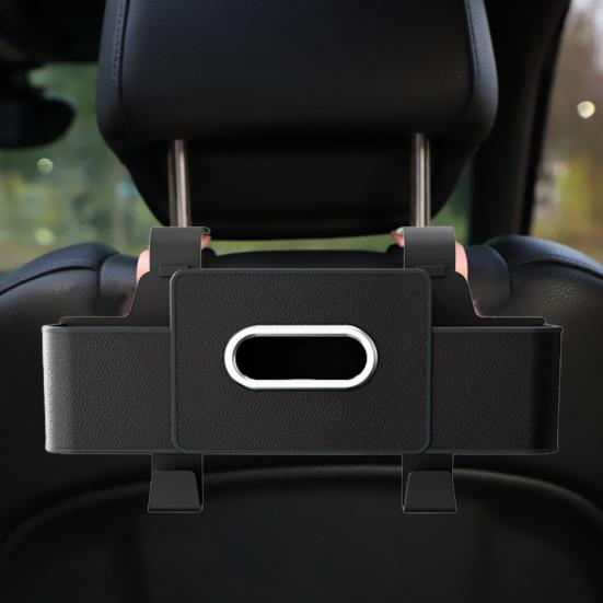 Органайзер для хранения в автомобиле с диспенсером для салфеток, двойными подстаканниками, карманом для телефона, водонепроницаемый ящик для хранения на спинке сиденья для внедорожника, седана, путешествий, повседневного использования