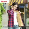 Winter Warm Women Velvet Thicker Jacket Plaid Shirt Style Coat Casual Outerwear