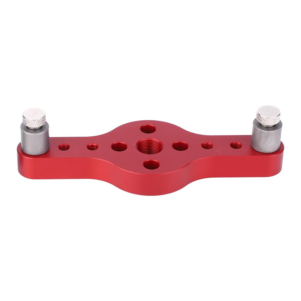 Hole Punch Locator Aluminum Alloy Puncher Gauge DIY Woodworking Tool with 3Pcs Drill Bushing