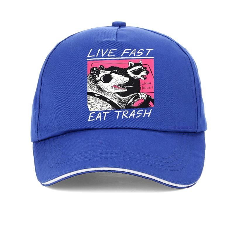 Live Fast Eat Trash hat fashion Design Unisex Women Baseball cap Harajuku summer Sun cool Bonnet Adjustable golf Snapback hats