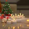 4/6/12 Holes Flameless Tea Light Candles Rechargeable Flickering LED Candles LED Votive Candle Battery Operated Electric Candles