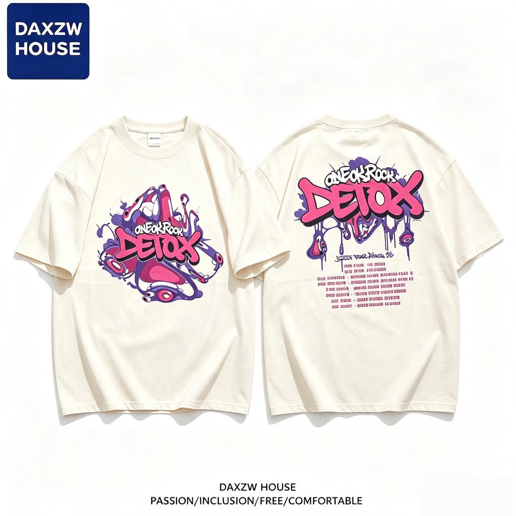 2026 ONE OK ROCK DETOX Live Venue Print Tshirt Drip Cartoon Loose Cotton Popular Fashion Unisex Multi Color Streetwear Tops