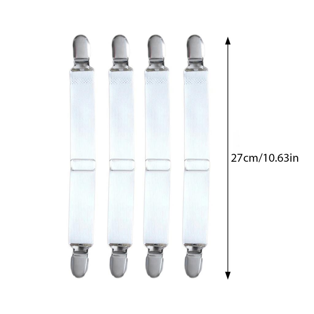 4 шт. Эластичные полоски-застежки для простыней, регулируемые держатели одеял и покрывал для матраса, подтяжки, зажимы для простыней, ремень, постельные принадлежности