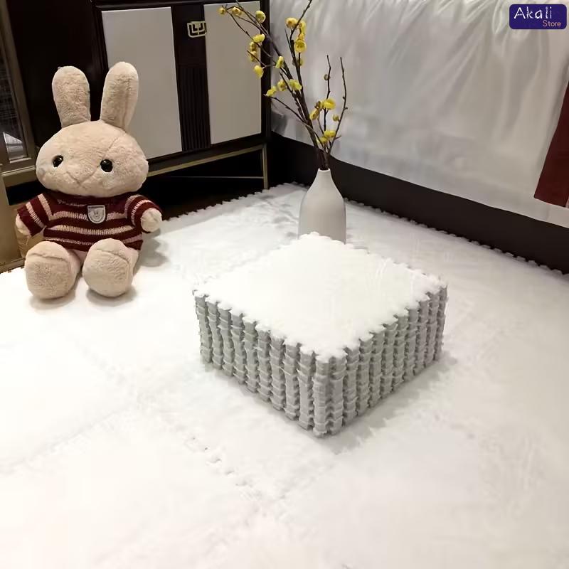 Коврик-пазл из ЭВА-пены с плюшевым покрытием, 30x30 см, мягкие ковровые плитки, игровой коврик, нескользящий ковер-пазл для домашней гостиной