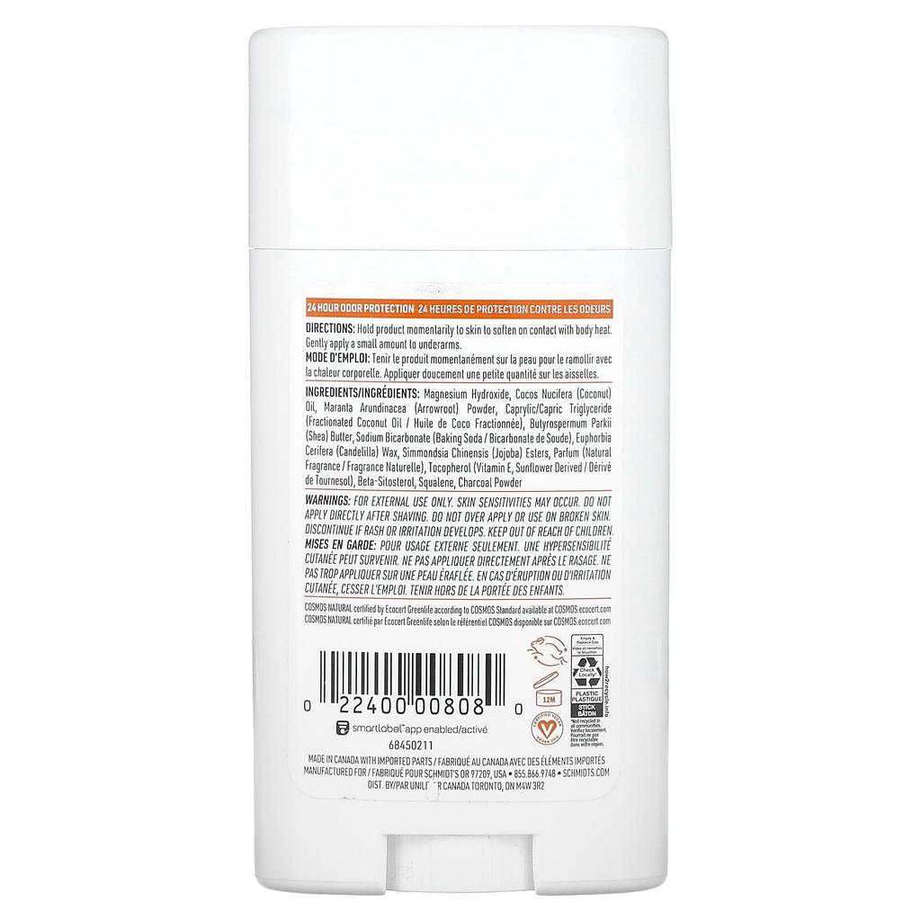 Schmidt's Натуральный дезодорант, Сандал и Цитрус, 75 г(2.65 унции)