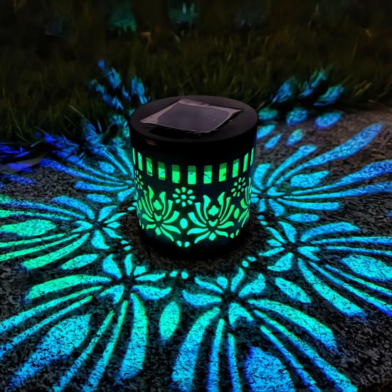 Солнечные фонари для улицы, декоративные садовые светильники на солнечных батареях с интеллектуальным датчиком, водонепроницаемые, металлические, с полым узором, для палубы, ступеней, стен