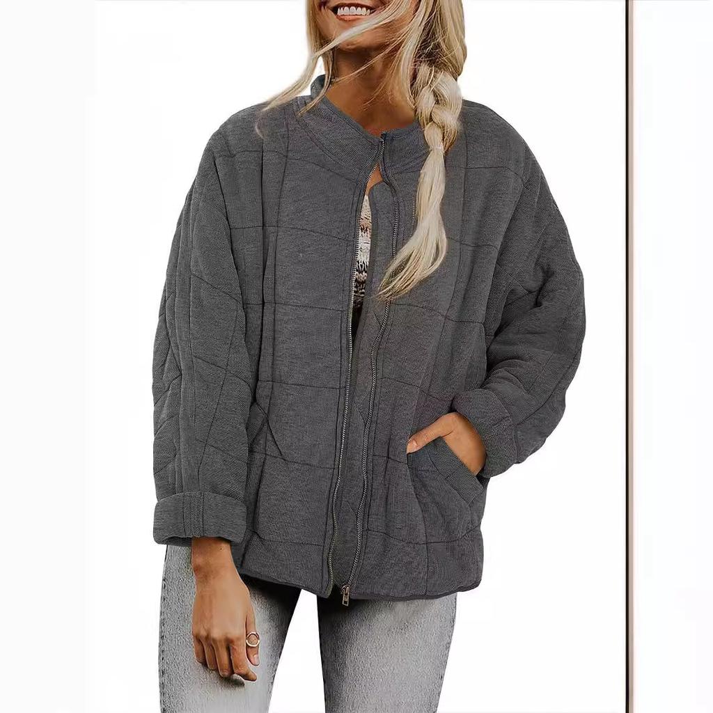 Women's Quilted Puffer Jacket with Multiple Colors, Lightweight Warm Coat, Casual Outerwear for Autumn Winter