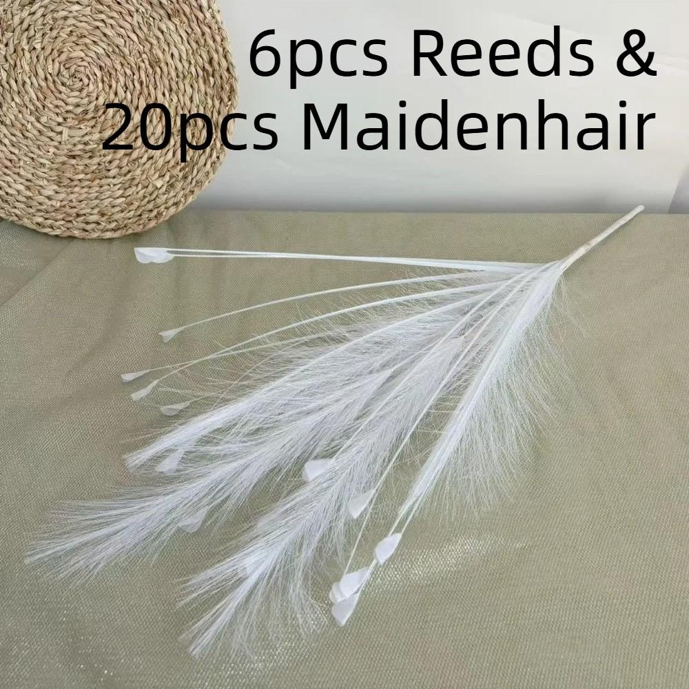 Fireworks Maidenhair Grass Artificial Reed Plant Bouquet Pampas Grass Wedding