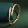 Classic Snake Cuff Bracelets For Women Simple Fashion Shiny Inlaid Zircon Bracelet Bangle Bridal Wedding Party Jewelry
