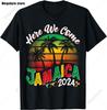 2024 New Rasta Reggae One Love Retro Vintage Sunset Jamaica Vacation Tshirt Womens Round Neck Short Sleeved Top