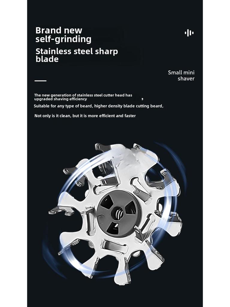 Модернизированная портативная бесшумная мини-электробритва - двойное кольцевое лезвие для мужчин
