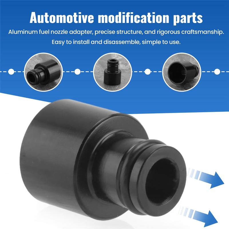 #561U Fuel Injector Adapters Hat Fuel Nozzle Spacers Extenders Car Top Cap Accessories for B16 B18 D16Z D16Y (black)