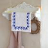1Pc Placemat Retro Style Cotton Rural Style Embroidered Originality Photography Props Decorative Cloth Figure