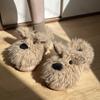 Women Cute Puppy Cotton Slippers 2025 Winter Soft Indoor Warm Slippers Woman Non-Slip Plush Soft Soled Flat Home Cotton Slippers