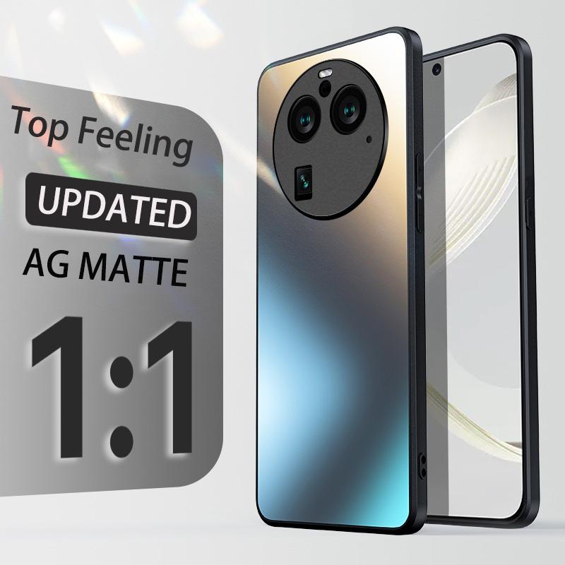 Luxury AG Silicone Matte Glass Case For Oppo Find X5 X6 Reno 5 6 8 Lite 9 Realme 11 Pro Plus Frosted Camera Lens Protective Case