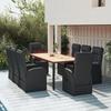 VidaXL Garden Dining Set 9pcs Black Cushions Wicker, Dining Set, Dining Set 3157605