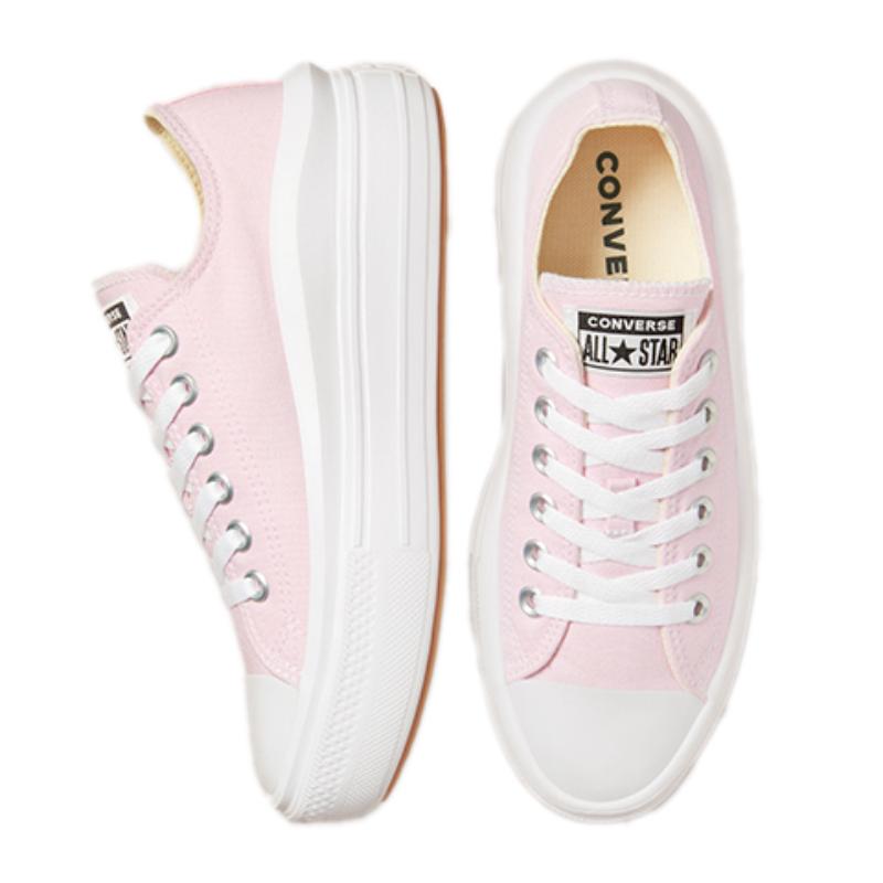 Converse Chuck Taylor All Star Move Удобные и универсальные низкие парусиновые кеды Женские розово-белые