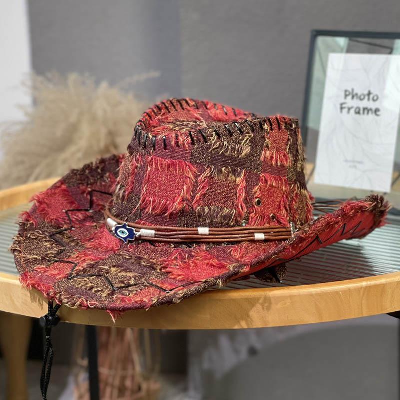 Tibetan old retro jazz hat for men and women outdoor travel sunscreen sunshade mountaineering hat western cowboy hat for women