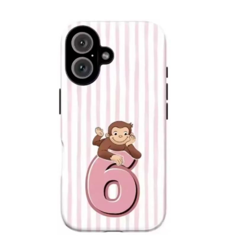 Vogue Striped Monkey Letter 6 Phone Case For Samsung Galaxy S26 Ultra S23 S24 S25 Plus S22 FE A36 A26 A56 A16 A57 A37 A55 Cover