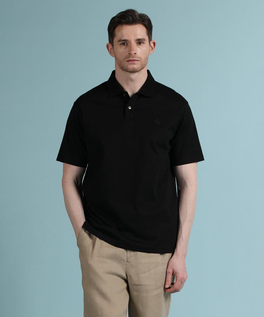PANICALE Black Logo Short Sleeve Polo Shirt