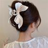 Korean Girls Bow Hair Crab Clips for Women Elegant Hair Bows Claws Ponytail Lady Hair Accessories Pearl Headdress