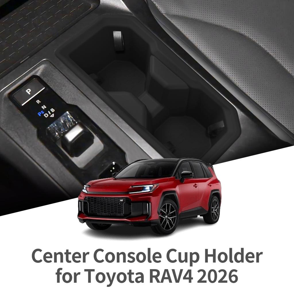 Для Toyota RAV4 Wildlander 2026 Центральная консоль Держатель для стакана/бутылки Ящик для хранения Амортизирующая силиконовая подкладка Аксессуары для организации Черный