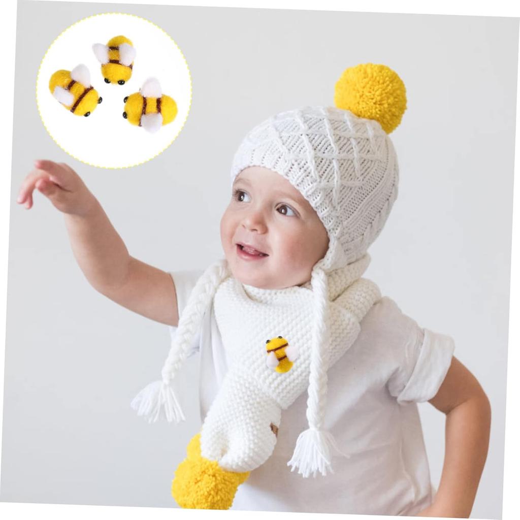 COHEALI Войлочные пчелы для рукоделия: 10 шт. Плюшевые шмели из шерстяного войлока для рукоделия, сделай сам, подарок на вечеринку в честь гендерной принадлежности ребенка, тематическое украшение для вечеринки