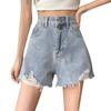 Fashion Denim Shorts Women's Loose Ripped Shorts Wide-leg Short Jeans