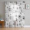 Galaxy Moon Sun Simple Planet Sky Sheer Curtains Living Room Window Tulle Curtains Bedroom Veiling Curtains Decor Luxury Drapes