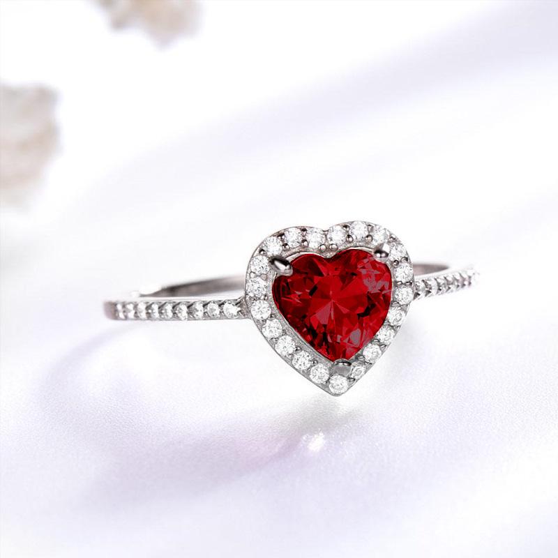 Umcho Изысканное красное кольцо в форме сердца для женщин, модное обручальное кольцо с камнем, кольца-обещания, свадебные украшения, подарки