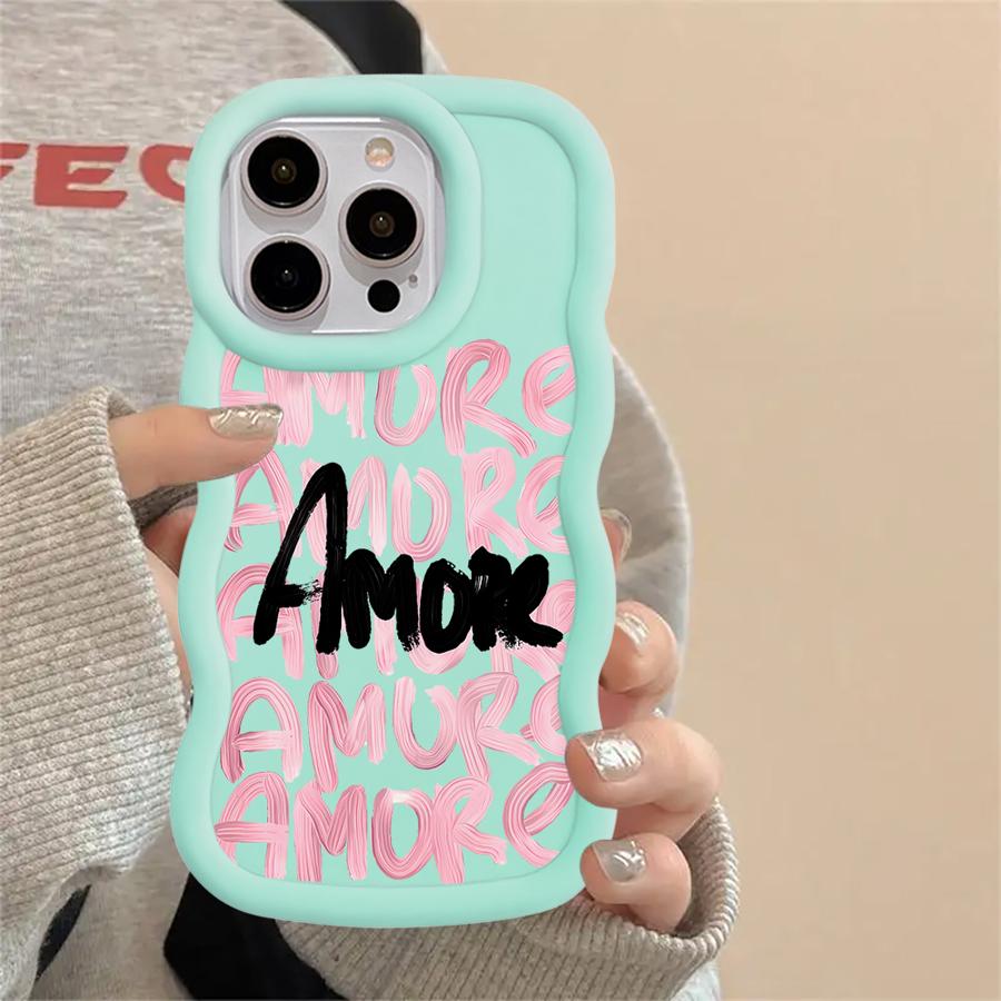 Розовый чехол-буклет Amore-Love для iPhone 12 15 Plus 11 8 16 Pro Max XR 13 17 Air 14 Мягкая крышка для телефона