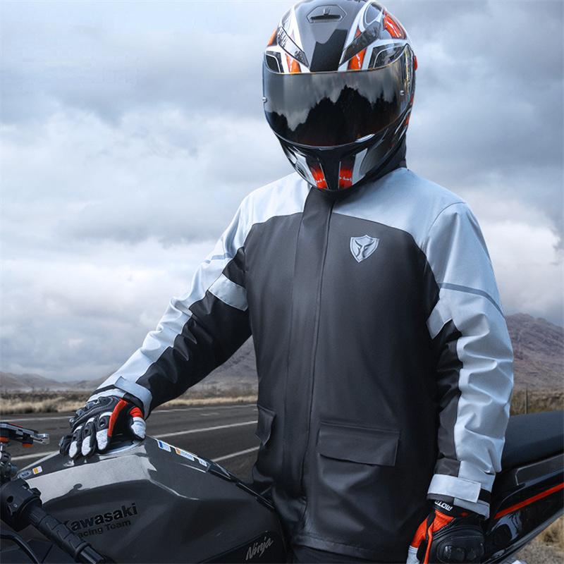 Motorcycle Men's Rain Suit High Visibility Reflective Work Rain Jacket Pants for All Sport Farm Fishing Motorcycle