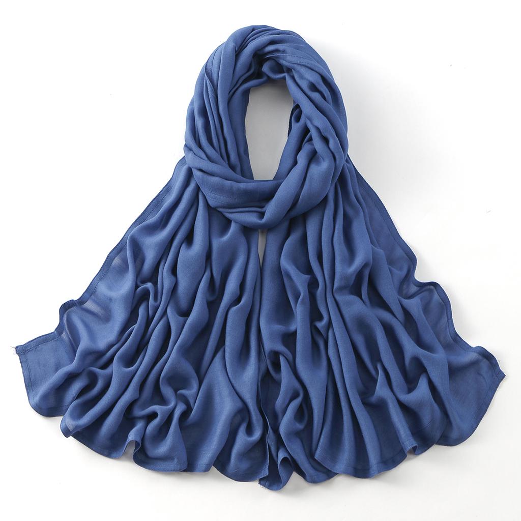 Muslim Modal Hijab Cotton Rayon Scarf for Women Double Stitching Wide Edge Rayon Shawl Islamic Thin Soft Viscose Turban Headband
