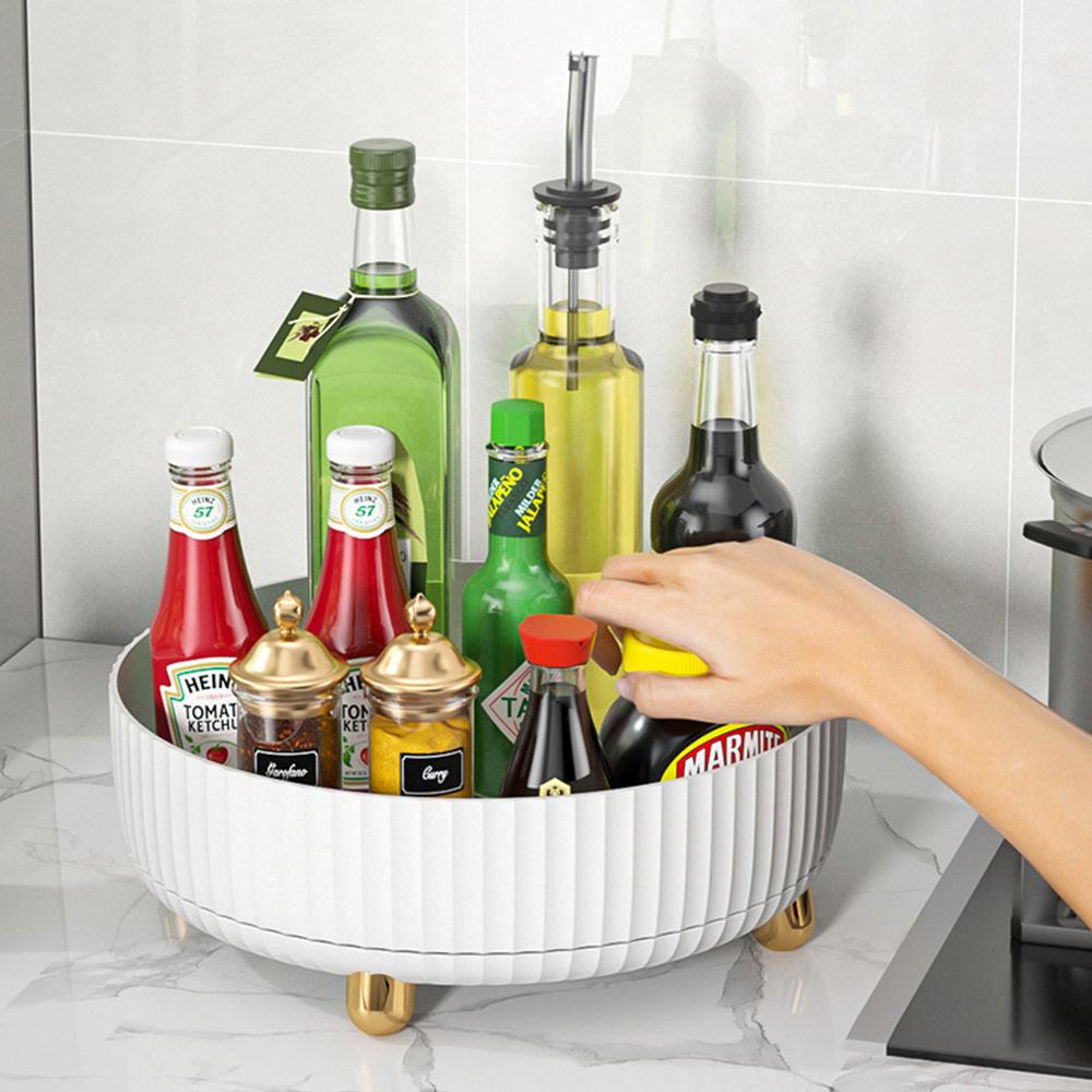 Кухонный вращающийся на 360° держатель для специй, настольный ящик для хранения парфюмерии, косметики, органайзер для ванной, дома, офиса, держатель для приправ