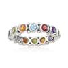 Кольца Huitan Rainbow CZ Promise для женщин, цветные круглые кубические цирконии, темпераментные милые аксессуары для девушек для вечеринок, ювелирные изделия, подарки