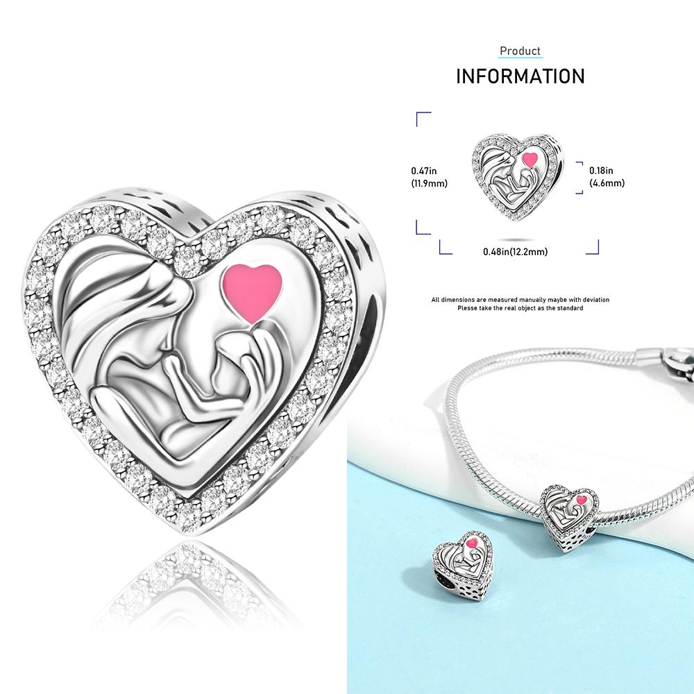 Медный Шарм-Подвеска в Форме Сердца Любовь Дом Матери Семья Подходит для Браслета Ювелирные Изделия Ручной Работы DIY Подарки