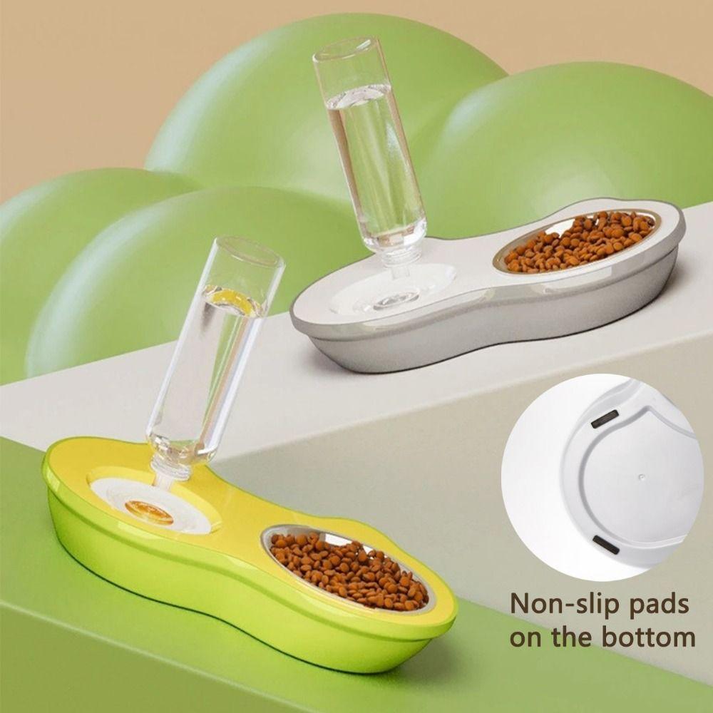Двойная миска для кормления собак, съемная, автоматическая поилка, креативные миски для питомцев, миска для кошачьего корма