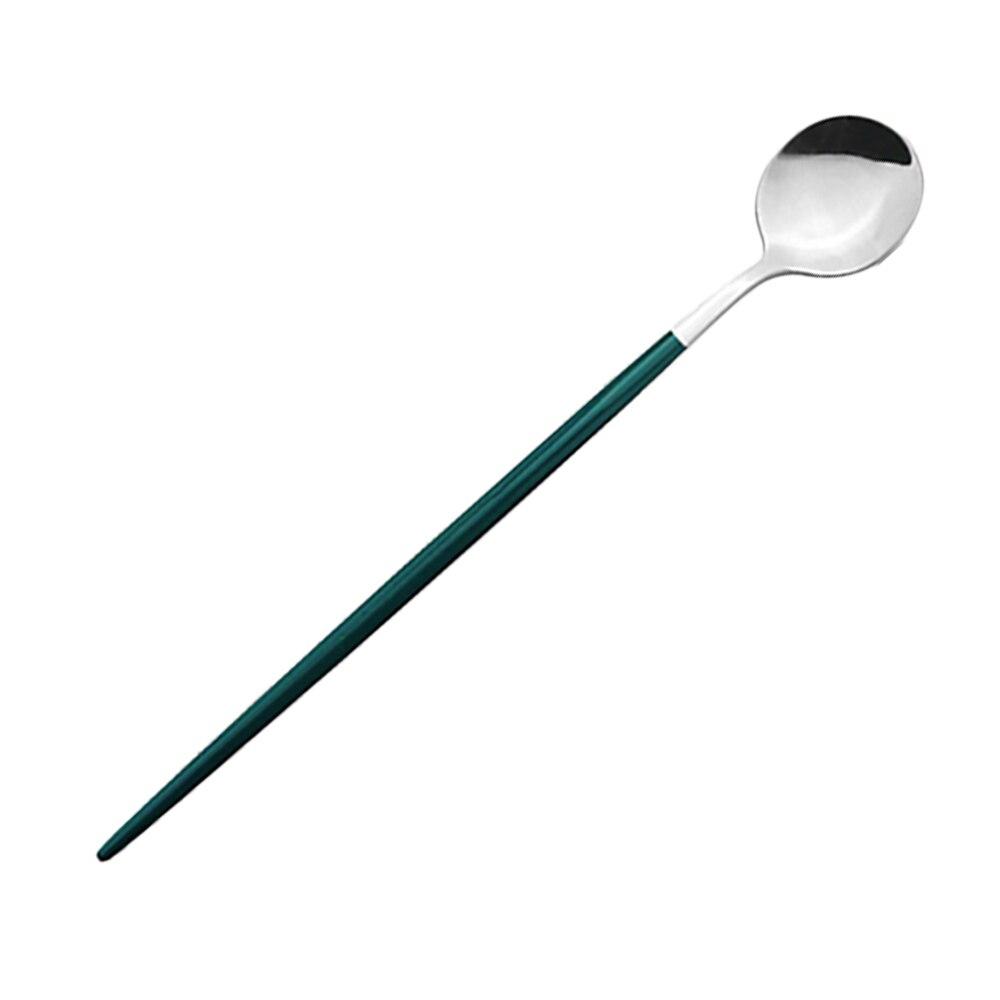 Красочная десертная чайная ложка, столовая посуда, ложка для сока, кофе, набор столовых приборов, ложка для мороженого с длинной ручкой, посуда из нержавеющей стали