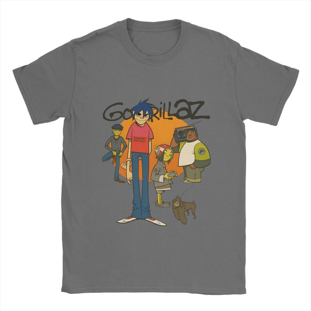 Мужские футболки Gorillaz, забавные хлопковые футболки с коротким рукавом, футболки с круглым вырезом, одежда, идея подарка