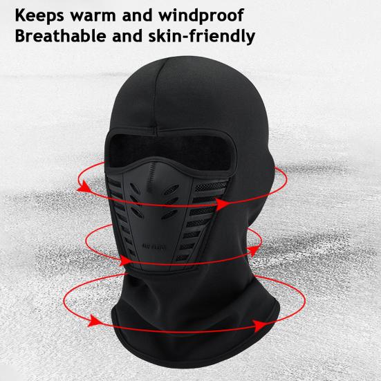 Балаклава Горнолыжная Защита Лица Мужская Женская Для Улицы В Холодную Погоду Зимняя Мотоциклетная Сноубордическая Катание Велосипед Ветрозащитная Термофлисовая Защита Лица Шарф-Маска На Шею