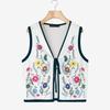 ZANZEA Женский повседневный жилет-кардиган без рукавов с V-образным вырезом и цветочным принтом на шнуровке
