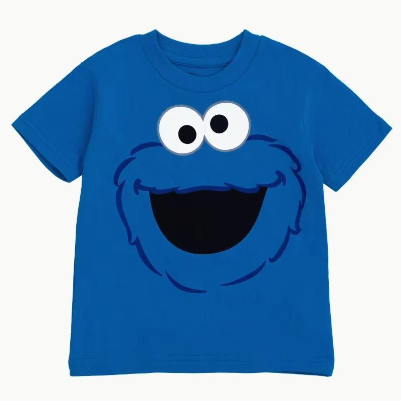 Sesame Street Mens and Womens Spring and Summer Tshirts Elmo Oscar Big Bird Biscuit Monster Cute Cartoon Character