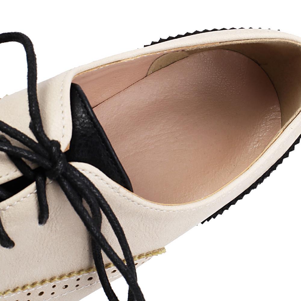 Мода Новинка 2025 Женская Весна Новые Балетки Женские Оксфорды Смешанные Цвета Шнуровка Женские Броги Обувь Дизайнерские Повседневные Оксфорды из Искусственной Кожи