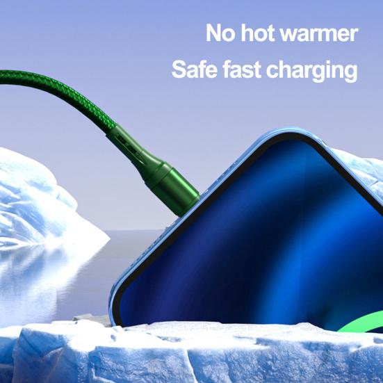 Зарядный шнур с защитой от помех и вилкой Многофункциональное воспроизведение Стабильная выходная зарядка 6А Быстрая плетеная зарядка через USB 3-в-1