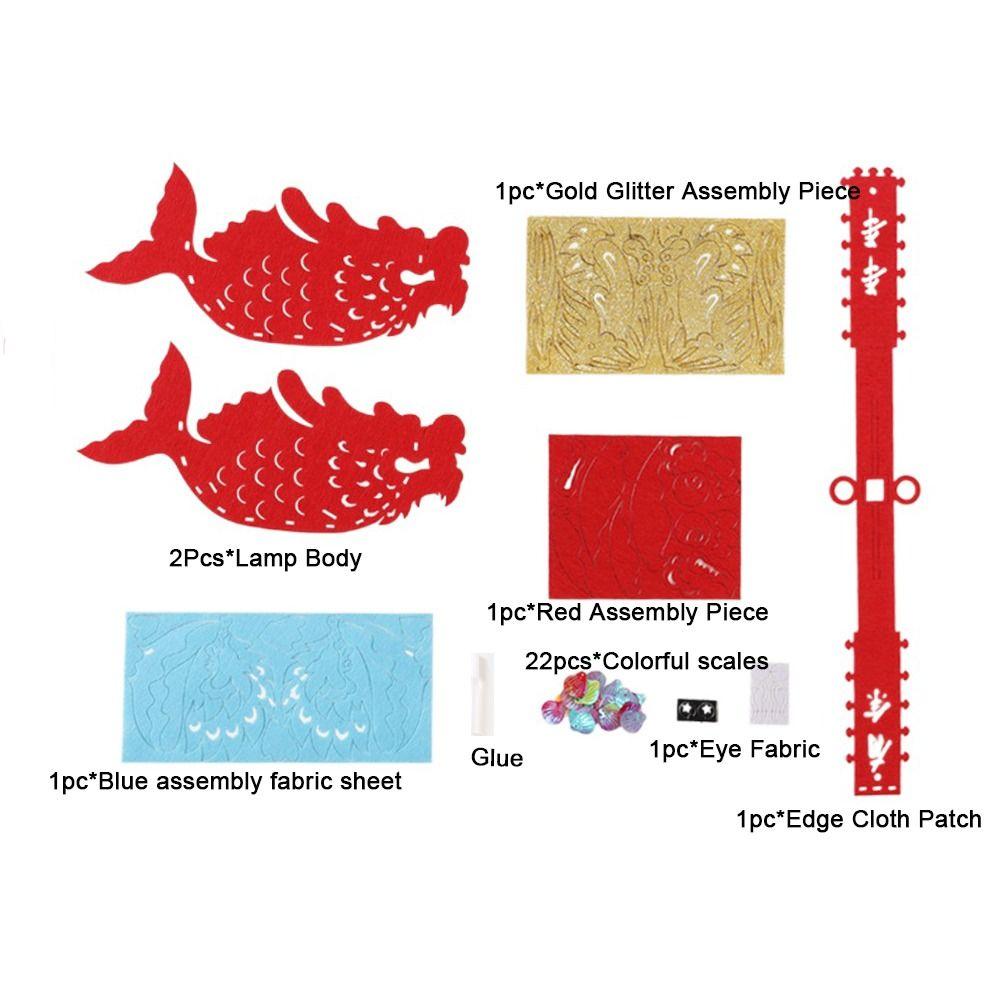 Cartoon Dragon Boat Festival Fish Lantern Non-Woven Fabric Fish Shape Storage Basket  DIY